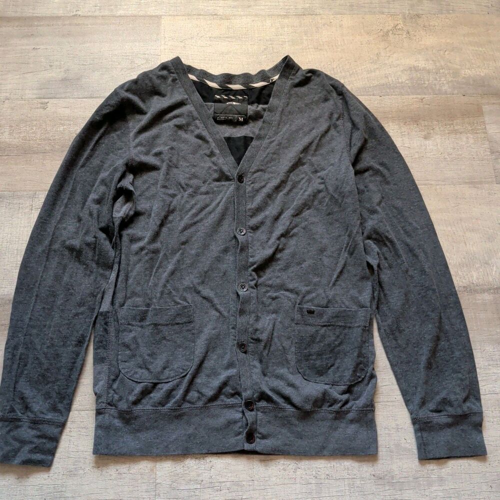 Vans Off The Wall Men’s Gray Cardigan Sweater Size Medium Button-Up Knit